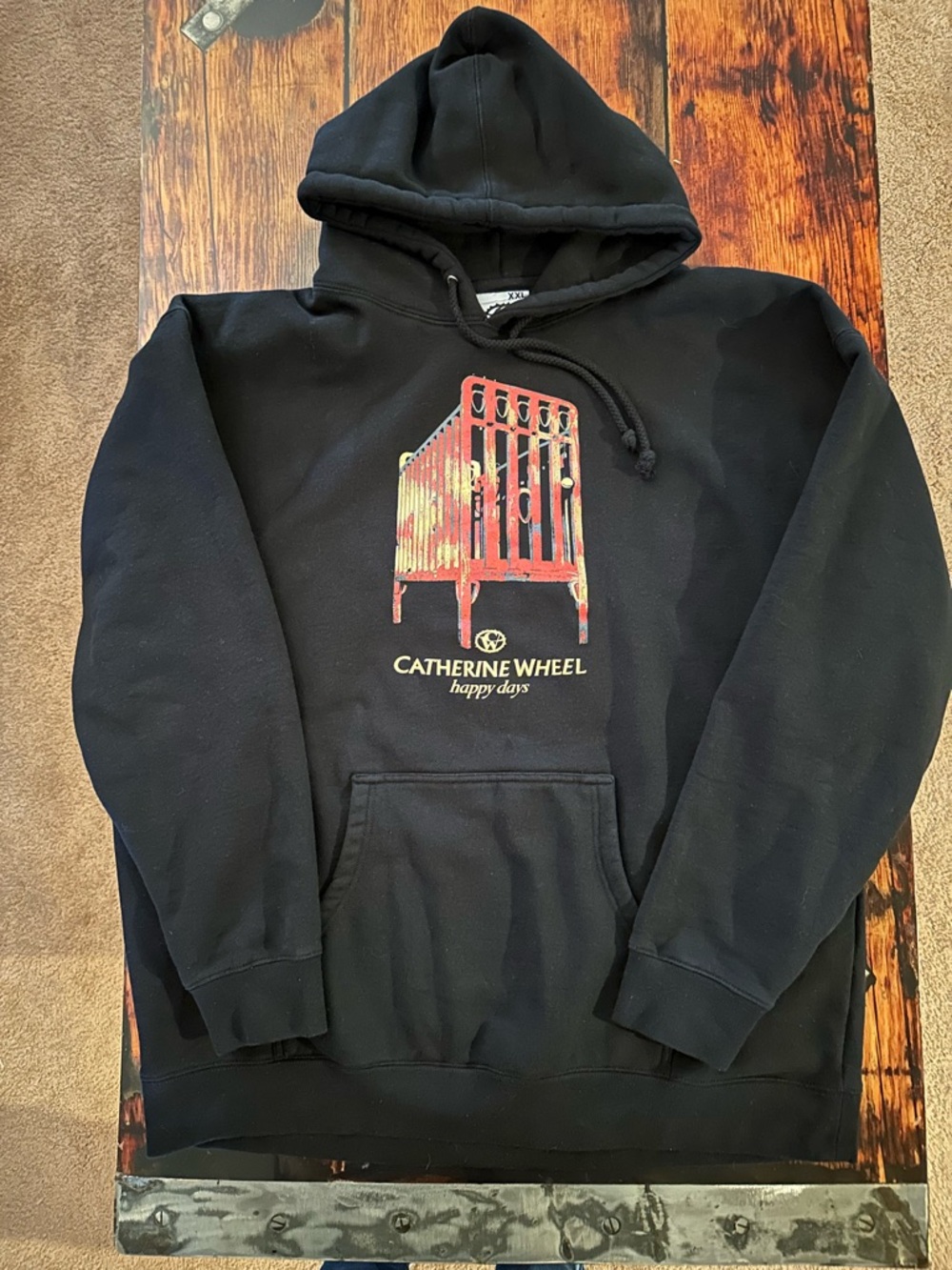 Catherine Wheel Official Merch Happy Days 30th Anniversary Black Graphic Hoodie